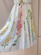 multicolor floral print sleeveless vacation midi dress