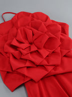 Flowering Girl Women winifred 3d flower strap maxi dress in red