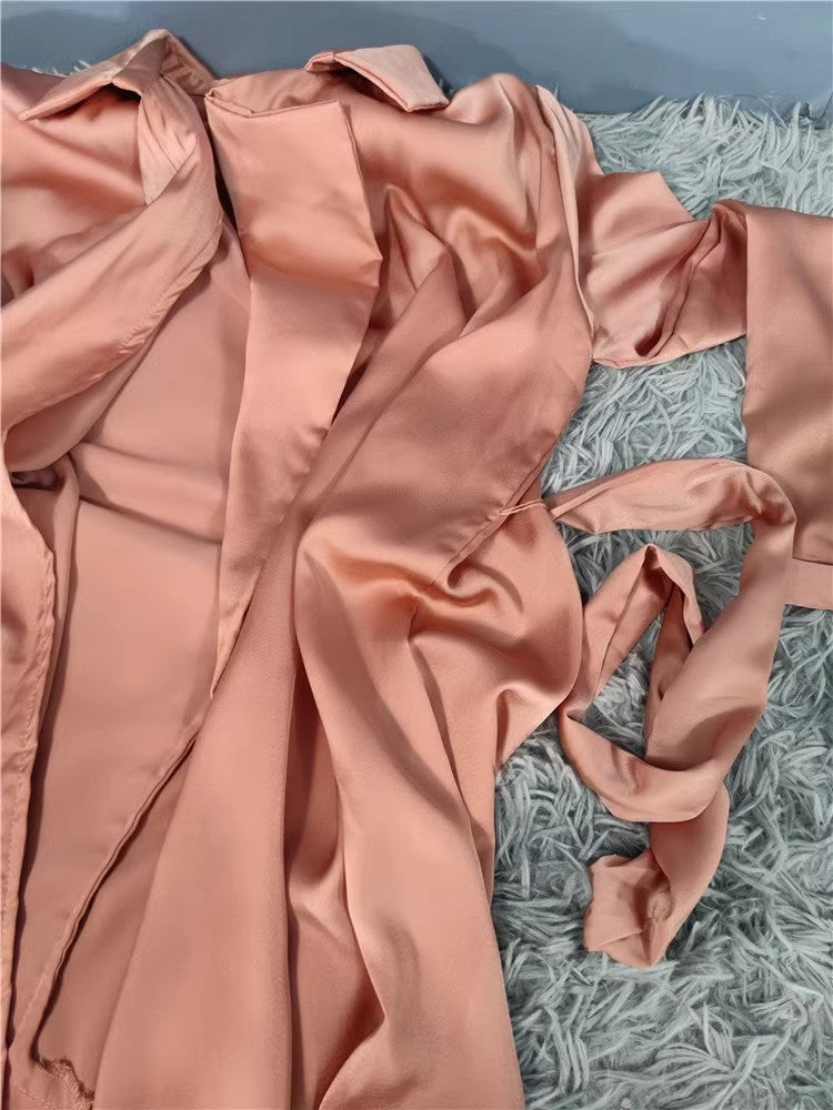 Flowering Girl Women Blissful Blush Pink Trench Coat