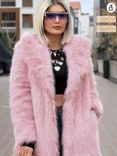 Flowering Girl Women imitation fox fur coat in winter