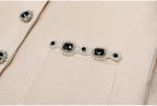 virginia Cream Embellished Cardigan skirt set
