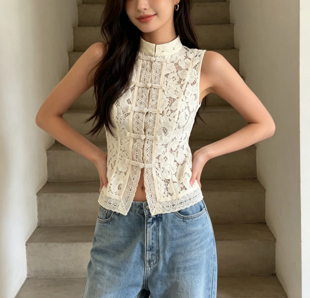 Lace Buckle Shirt Top