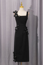 Flowering Girl Women Sabrina 3d Flower Midi Dress In Black