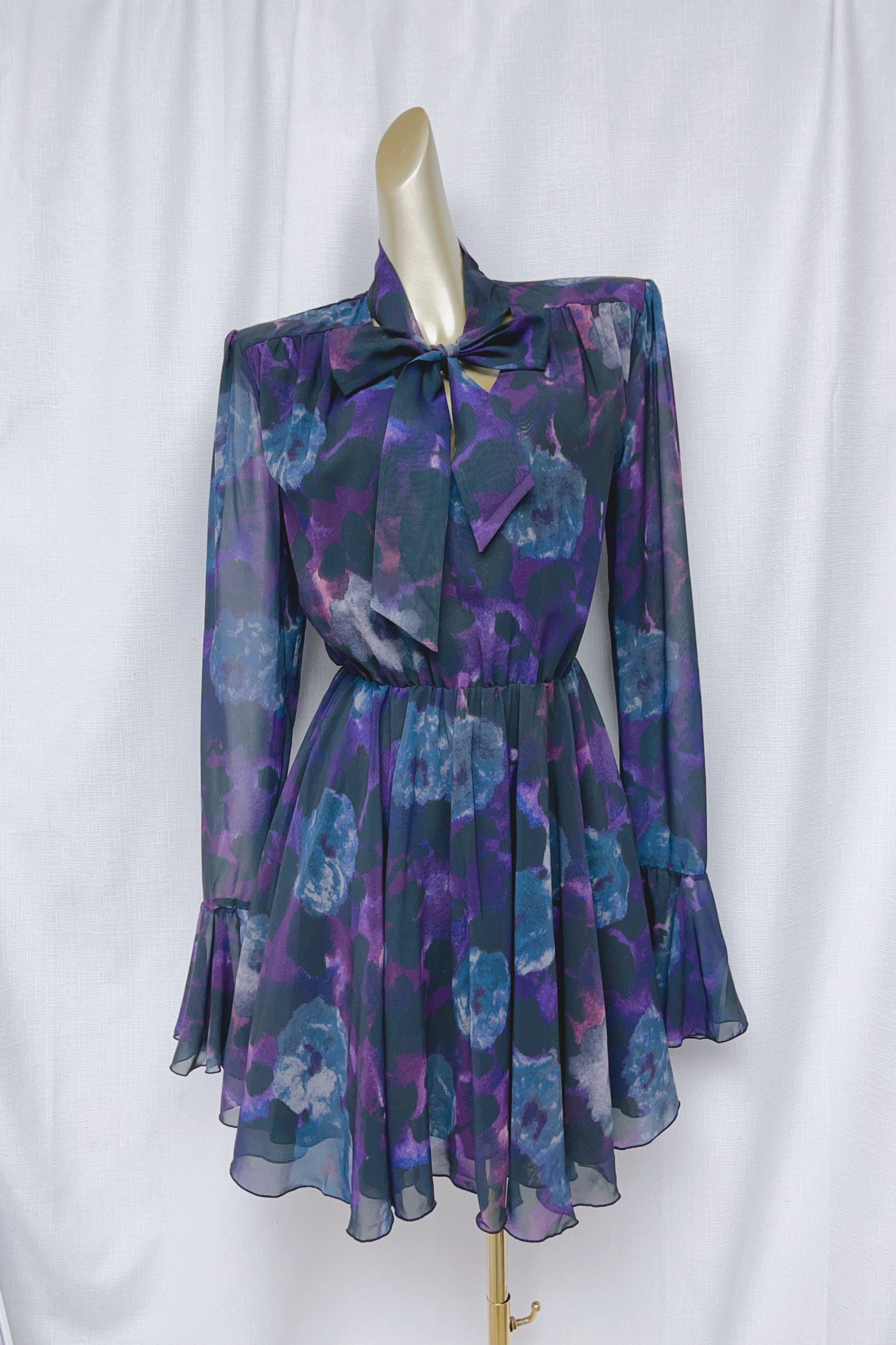 Purple Floral Cocktail mini Dress