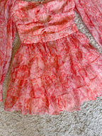 cutout-out waist-cinching layered dress