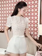 Flowering Girl Women Murray Lace Patchwork Jumpsuit In White