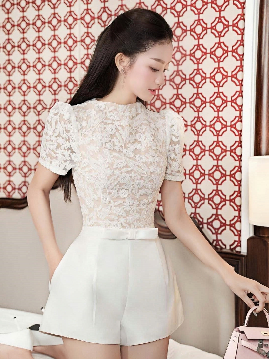 Flowering Girl Women Murray Lace Patchwork Jumpsuit In White