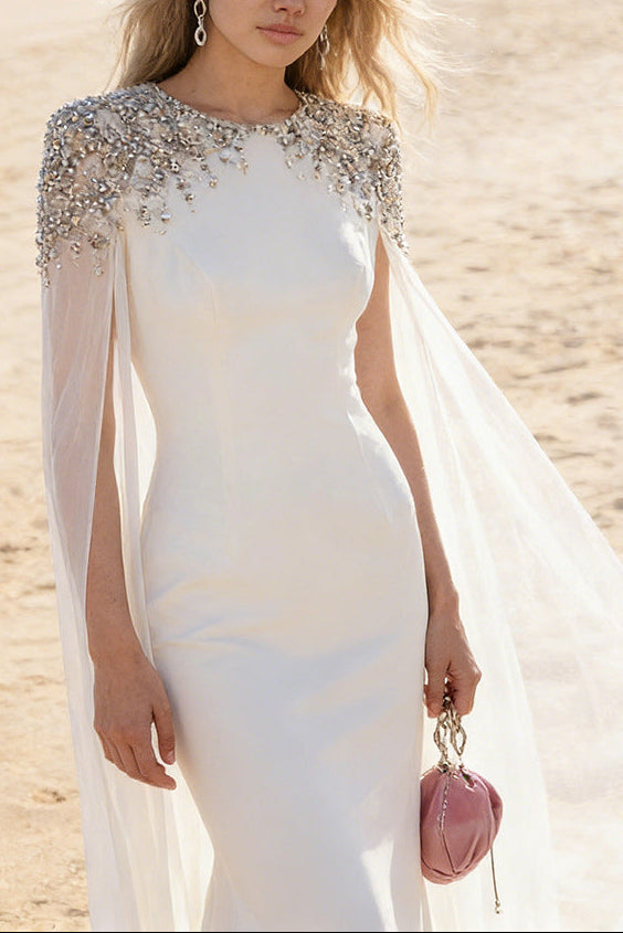 white diamond long sleeve maxi dress