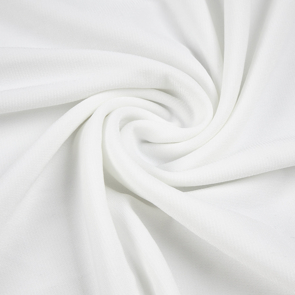 Flowering Girl Women long sleeve draped cowl neck maxi dress in white