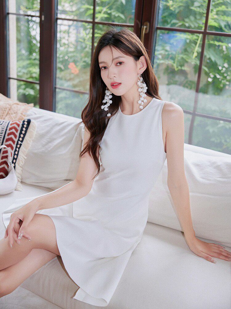 Frederica  Designer-Style Irregular, Waist-Cinching, Pleated Cocktail Mini Dress