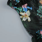 Flowering Girl Women Tropical Floral Cutout High Low Tiered Maxi Dress