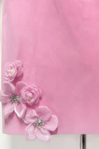 Sabrina 3d Flower Midi Dress In Pink