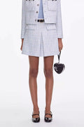 zenobia pale blue Tweed mini skirt