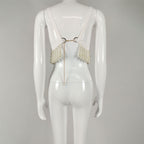 Flowering Girl Women Pearl Embellished Bustier Top