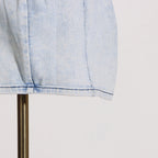 Flowering Girl Women Alison Blue Ruffled Trim Strapless Denim Mini Dress