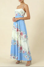Agatha Floral Print Strap Midi Dress