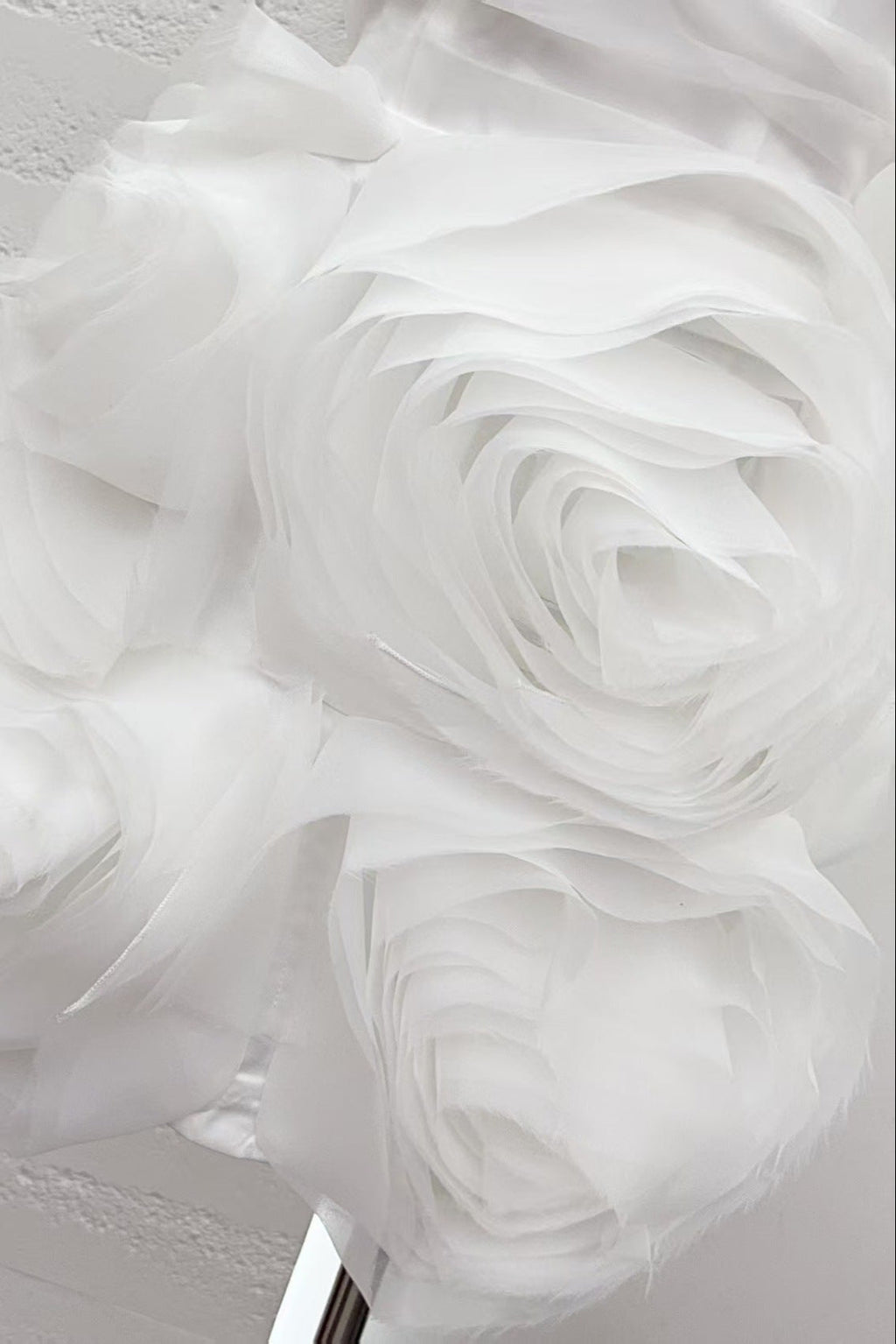 georgia Appliquéd organza white mini dress