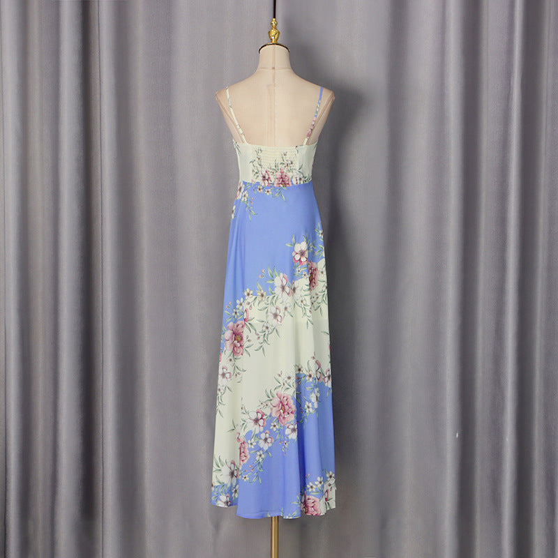 agatha floral print strap midi dress