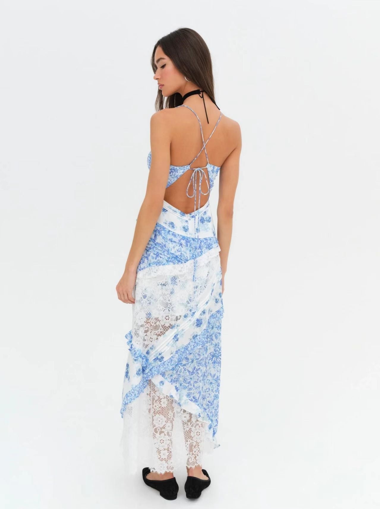 Léa Lace Patchwork Floral Cami Maxi Dress