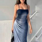 Flowering Girl Women black Mesh Suspender Backless Dress