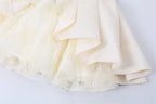 Flowering Girl Women Strapless Lace Trim Corset Peplum Skort Romper