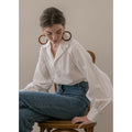 White Lantern Sleeve Shirt