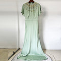 Flowering Girl Women backless satin bead diamond maxi dress