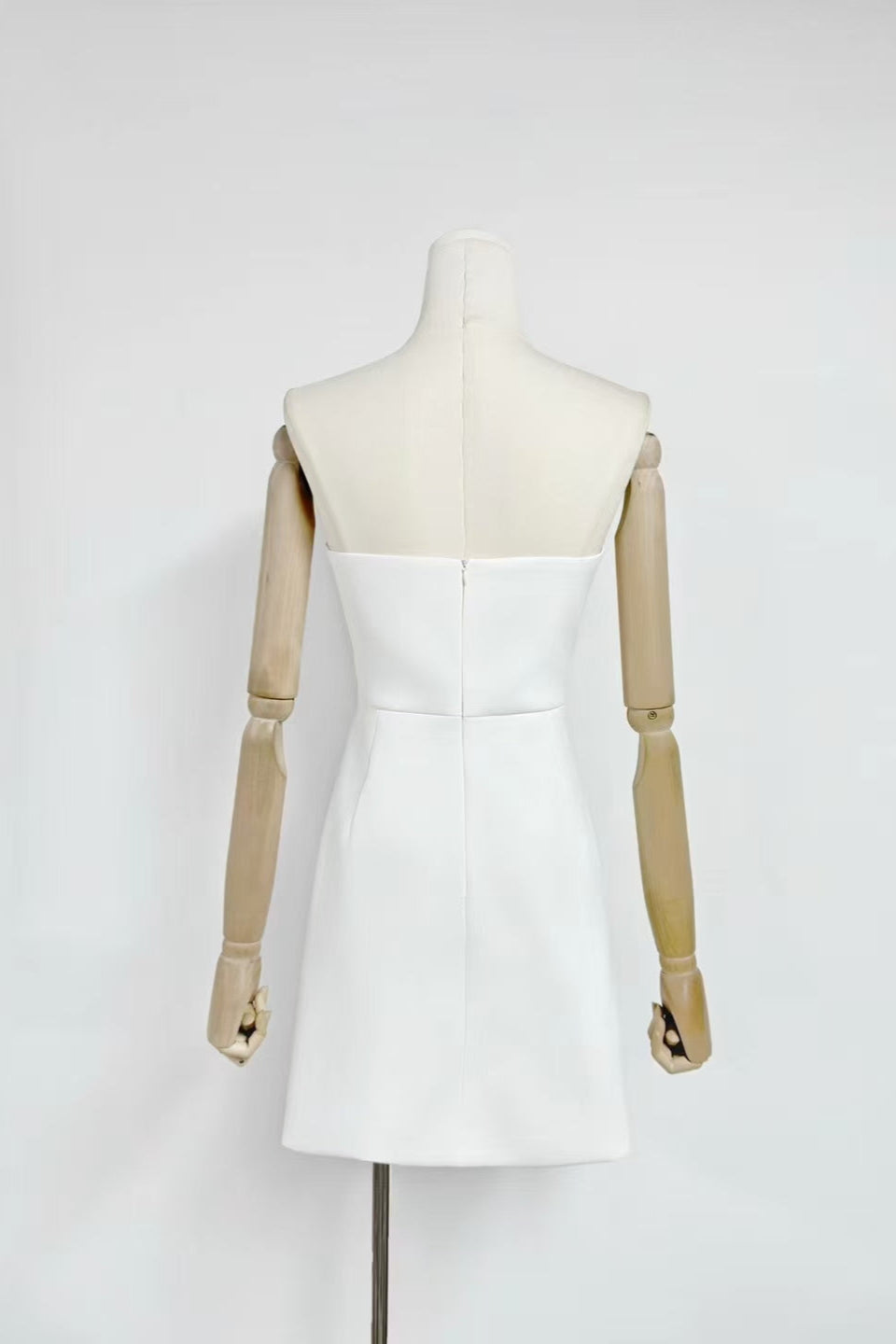 Rosario Appliqué Floral Bustier Mini Dress in white