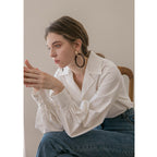 White Lantern Sleeve Shirt