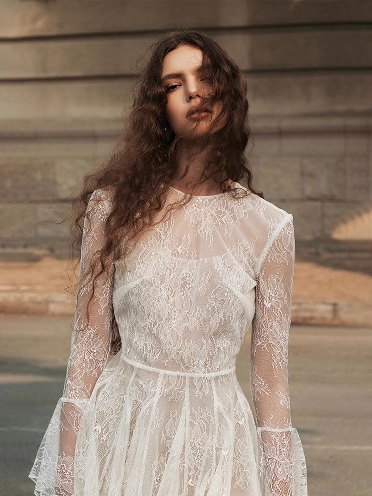 Flowering Girl Women Bblythe Tulle Lace Backless Mini Dress In White