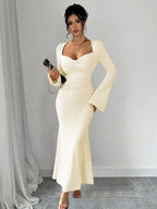 Flowering Girl Women nora apricot long sleeve maxi dress
