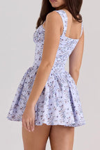 Flowering Girl Women Lesley Blue Floral Print Mini Dress With Bloomers