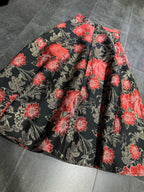 Jacquard Waist A-Line Hem Midi Skirt