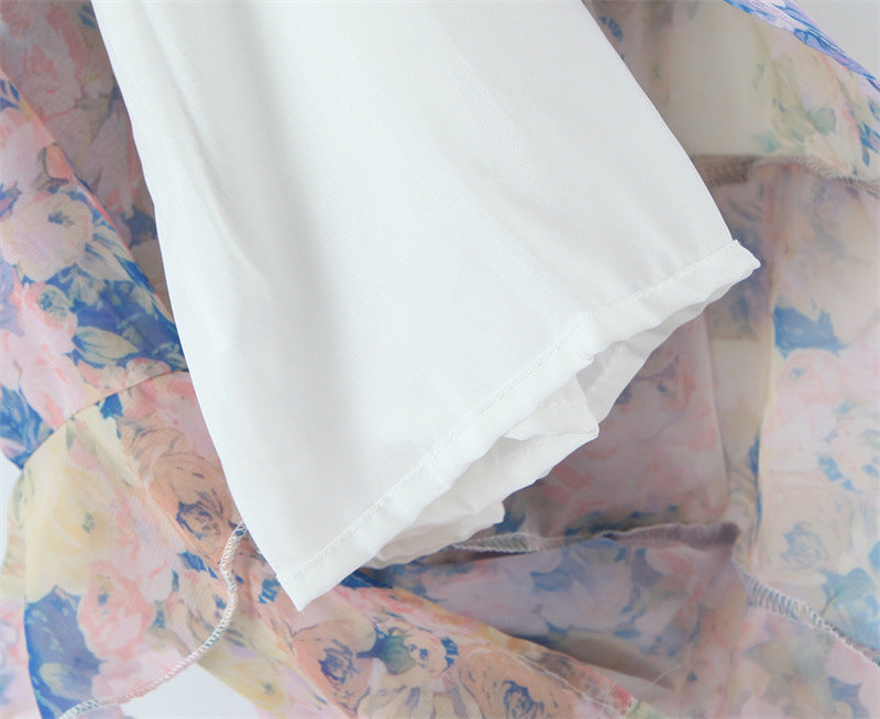 Flowering Girl Women rebecca Floral print ruffle backless maxi dress - blue