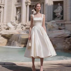 Sharon Minimalist Spaghetti Strap Midi Dress - Off-White