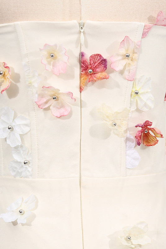 Flowering Girl Women Off-Shoulder Embroidered Maxi Dress In Apricot