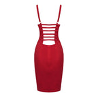 katherine satin bodycon corset mini dress in red