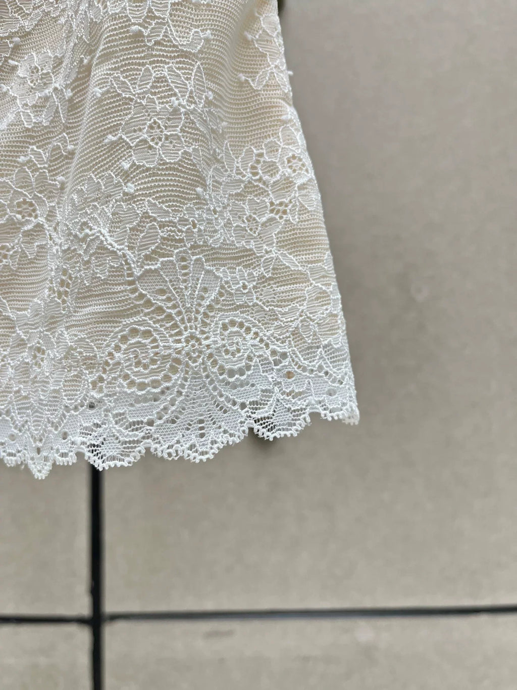 Flowering Girl Women Off Shoulder Sheer Lace Cutout Crop Top