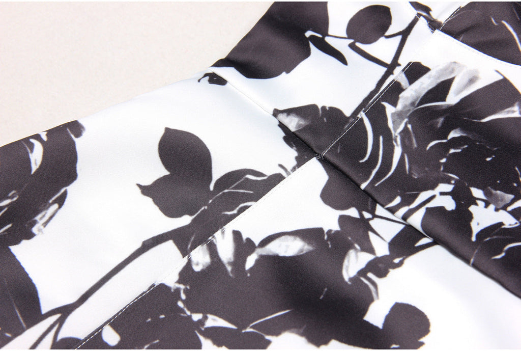 Flowering Girl Women Tabitha Two-Tone Floral-Print Leather Mini Dress