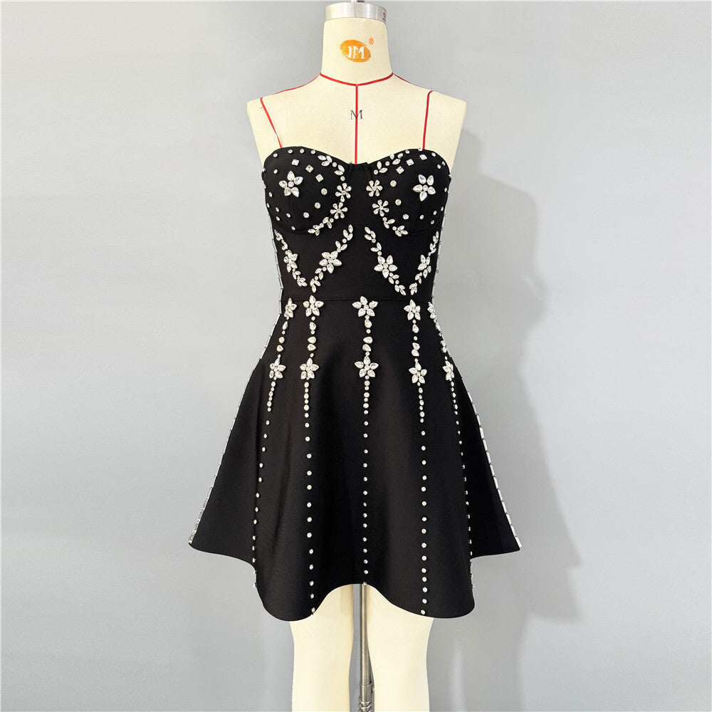 Flowering Girl Women Julie Strapless Diamond Bandage Mini Dress