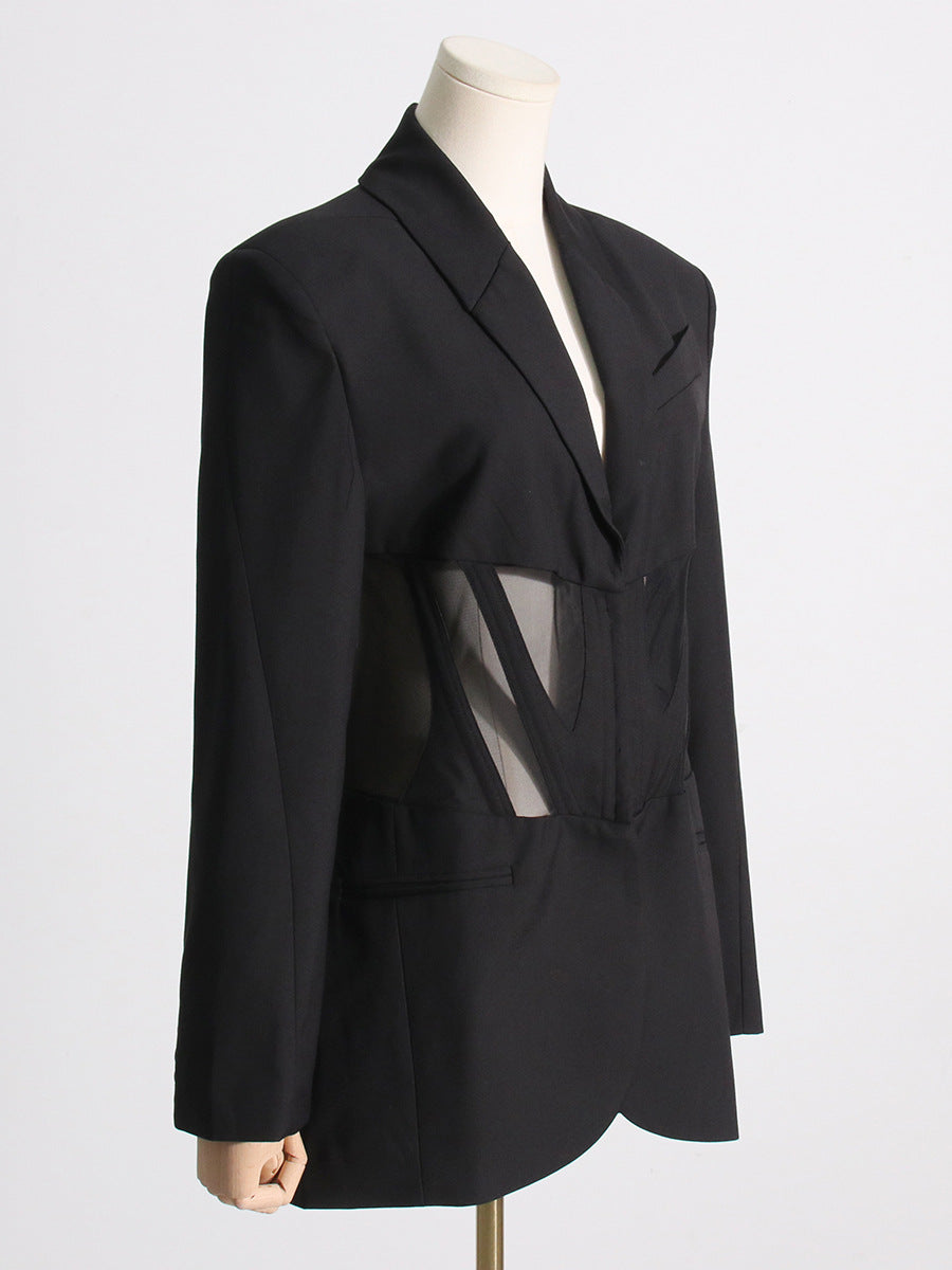 Flowering Girl Women v-neck Corset Jacket in black