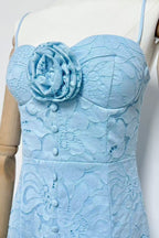 Flowering Girl Women Samantha Hollow Out Sleeveless Maxi Dress In Blue