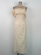 tiffany apricot Sheath off Shoulder Sleeve Lace Maxi Dress