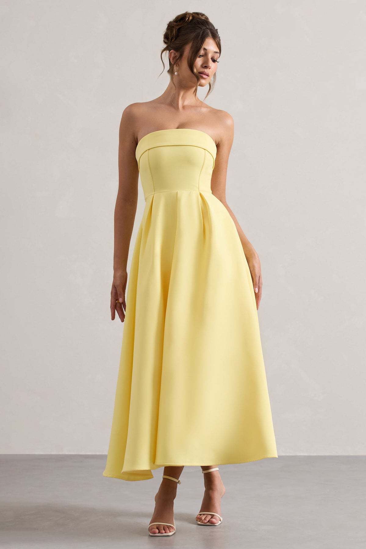 white bandeau midi dress