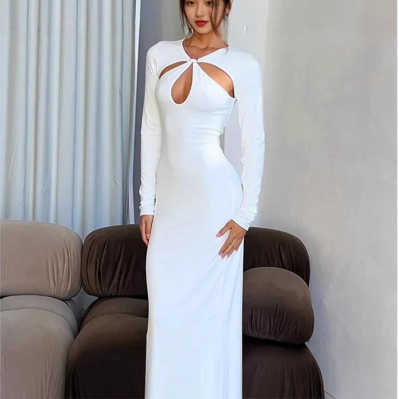 Flowering Girl Women kate long sleeve Openwork knit maxi dress