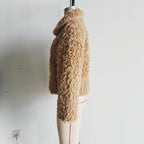 Flowering Girl Women faux fur all-in-one jacket in dark brown