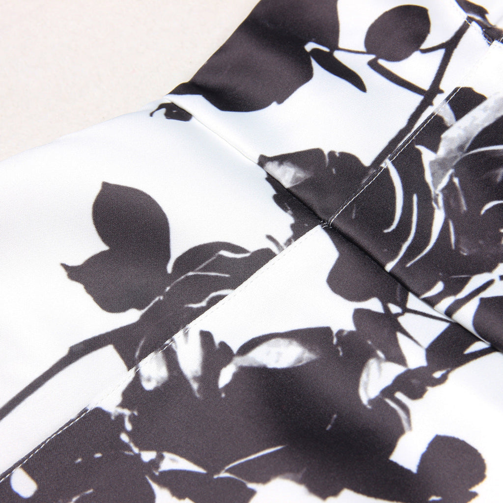 Flowering Girl Women Tabitha Two-Tone Floral-Print Leather Mini Dress