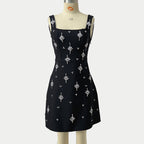 Flowering Girl Women Adora Sleeveless Diamond Bow Bandage Mini Dress In Black