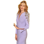 Flowering Girl Women nail bead set diamond front slit small trailing long dress