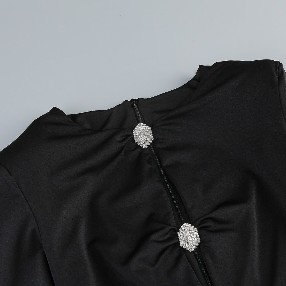 Flowering Girl Women crystal-embellished cutout black mini dress